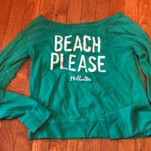Wm XS Hollister “Beach Please” Crop Sweatshirt